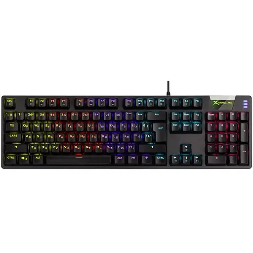 Клавіатура ігрова механічна XTRIKE ME GK-981 UA 104кл. райдужна LED підсвітка, USB, чорна