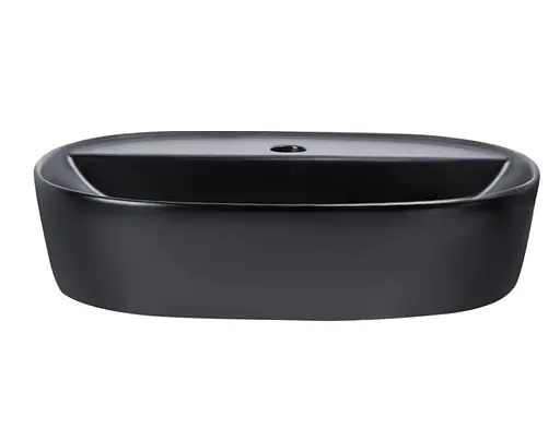 Комплект Qtap Scorpio: Раковина накладная овальная 500x380x120 мм Matt Black + Донный клапан PU03 (QT142202MBMBN47312) - фото 2