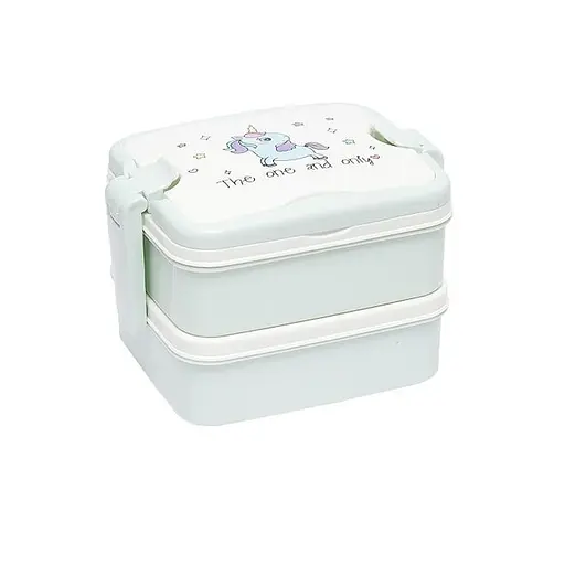 Контейнер для їжі подвійний "The one and only" Bambi 6301(Turquoise) - фото 1