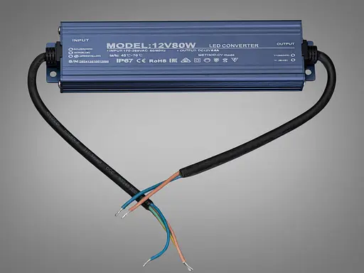 Герметичный блок питания 12В, для LED ленты, 80Вт, 6,66А - фото 1