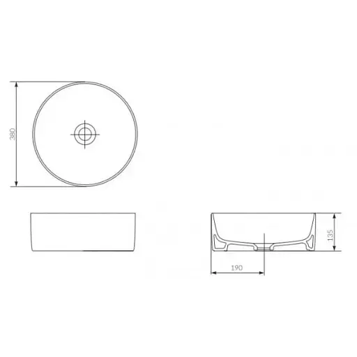 Раковина на столешницу Cersanit Crea круглая 38 см. K114-020 30412 - фото 6