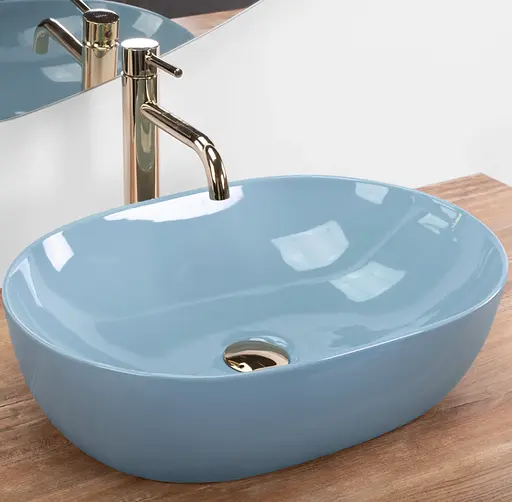 Умивальник Rea Lisa blue shiny накладний REA-U6620, Синий - фото 3