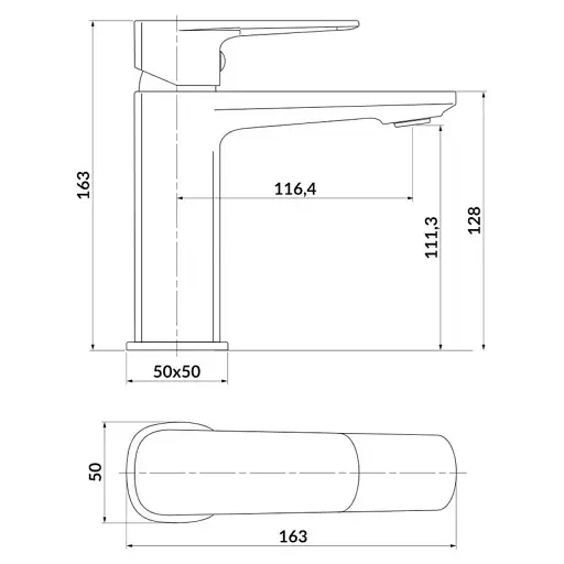 Змішувач для умивальника Cersanit Larga S951-390 одноважільний Чорний 30412 - фото 2