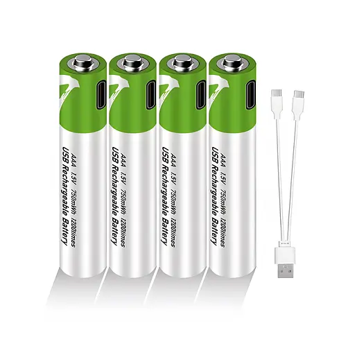 Комплект 4 шт. аккумуляторные батарейки Smartoools AAA 500 mah + зарядка Type-C (Зеленый)
