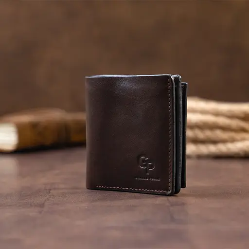 Мужской кожаный кошелек Grande Pelle 9.5х10х2 см acs0016031 - фото 6