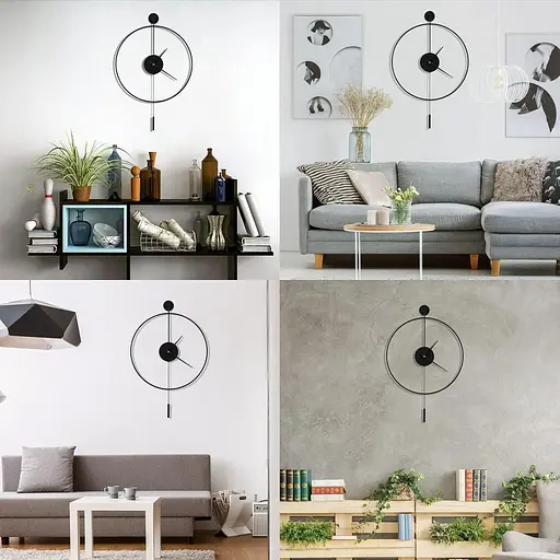 Безшумний металевий настінний годинник для вітальні, спальні, кабінету, офісу 60 см - фото 3