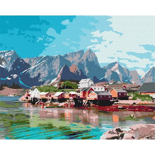 Картина за номерами Селище у кришталевих горах Brushme 40x50 см різнокольорова 000221099