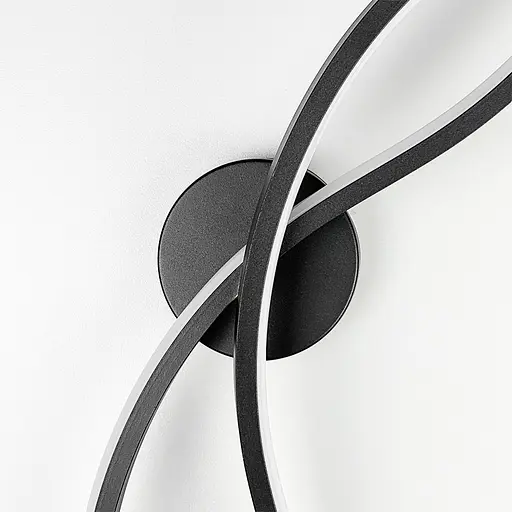 Настінний чорний бра Double Wave у 2-х розмірах Line F довжина 80 см Арт. WM35 BK - фото 8