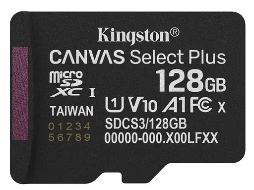 Карта пам'яті Kingston Canvas Select Plus microSDXC 128GB UHS-I U1 V10 (SDCS3/128GBSP) - фото 1