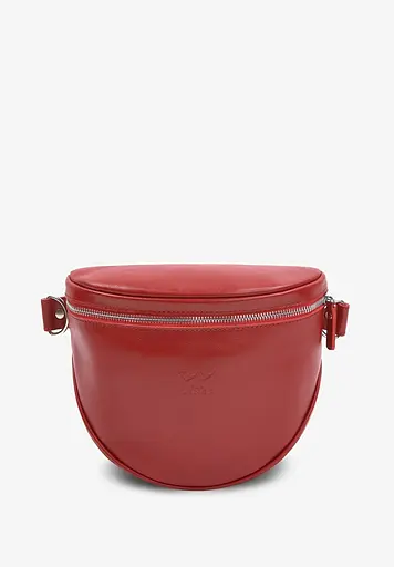 Шкіряна сумка поясна-кроссбоді Vacation червона краст - фото 2