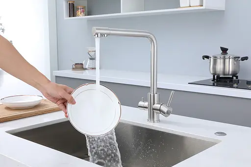 Змішувач для кухні з підключенням до фільтра "Frosh" Nett FS-33 Нержавіюча сталь - фото 4