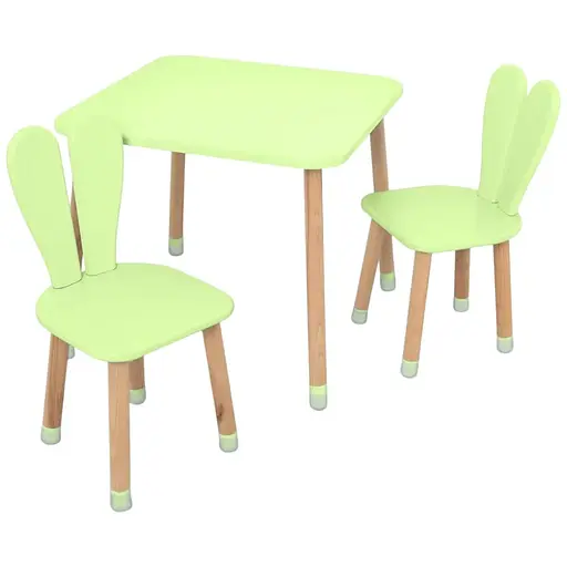 Детский столик Bambi 04-025G-2 для творчества с двумя стульчиками 60х60 см