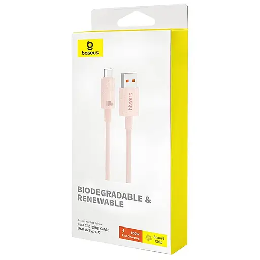 Дата кабель Baseus Habitat Series Fast Charging USB to Type-C 100W (2m) (P1036020) Wheat Pink - фото 4
