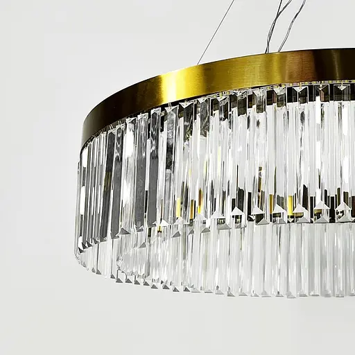 Люстра у латунному кільцевому корпусі з кришталем Ø 60 см | Line F | Арт. MJ310-600 AB - фото 2