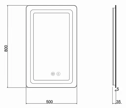Дзеркало Qtap Mideya (DC-F911) 500х800 QT2078F911W - фото 8