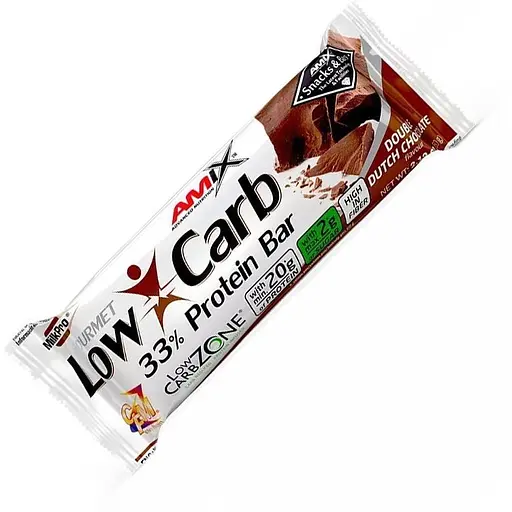 Батончик Amix Low-Carb 33% Protein Bar двойной голландский шоколад 60 г - фото 1