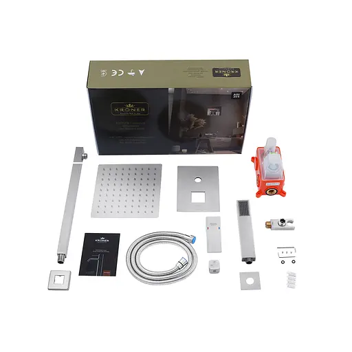 Душова система прихованого монтажу Kroner KRP Edelstahl Kubus - ESG082 CV029971, Нержавіюча сталь - фото 12