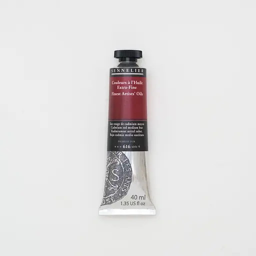 Олійна фарба Sennelier, 40 мл, професійна, S4, Кадмій червоний середній відтінок (Cadmium red medium hue)