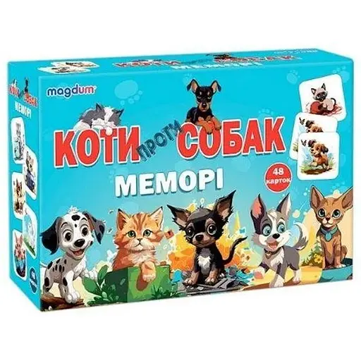 Гра настільна Ludum Меморі Коти проти собак ME5032-24 (4820215155670) - фото 1