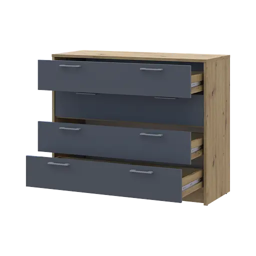 Комод Doros Ронди Дуб Артизан/Графит 4 ящика 100х40х82 (41516186) - фото 2