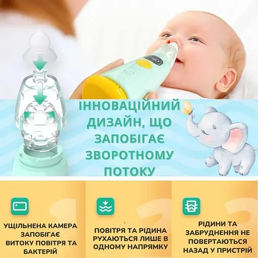 Електронний назальний аспіратор AIMED Baby Nose Master колір бірюзовий - фото 2