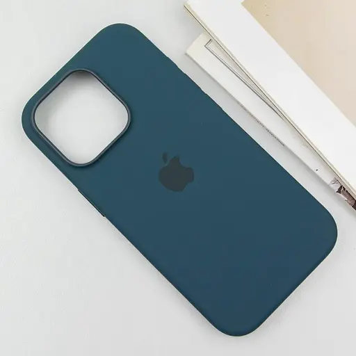Чехол Epik Silicone case AAA с Magsafe и анимационной кнопкой для Apple iPhone 16 Pro 6.3 Lake Green - фото 4