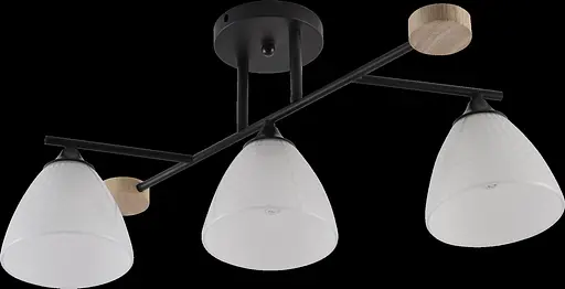 Люстра стельова V XA1528/3 BK+WOOD - фото 2