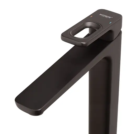 Змішувач для умивальника високий Koer KB-11031-05 KR5434 Чорний матовий - фото 5