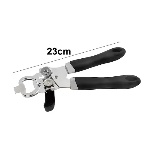 Консервный нож открывалка для консерв и бутылок 2в1 консервооткрыватель нержавеющая сталь пластик 23 см, Kitchen Master Черный 86666 - фото 9