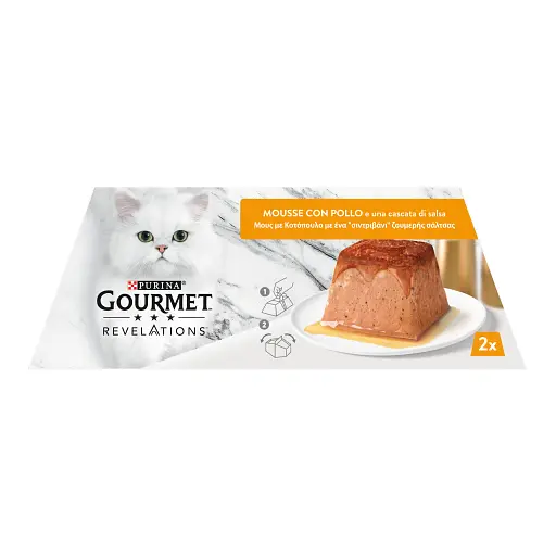 Вологий корм Gourmet Revelations Мус з куркою та підливкою повнораціонний для дорослих котів 114 г (2х57 г) - фото 3