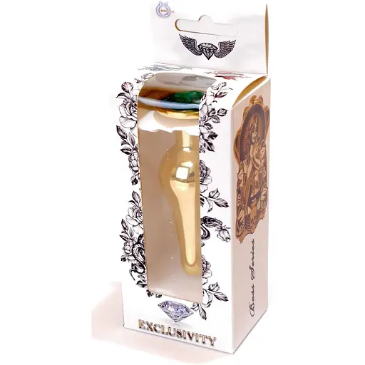 Анальна пробка Boss Of Toys Boss Series - Jewellery Gold Butt Plug Green, BS6400069, Золотий / Зелений - фото 8