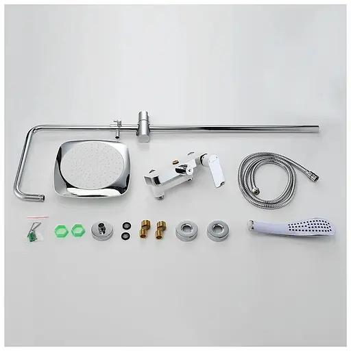 Душова система Gappo G2448, вилив - перемикач на лійку, білий/хром - фото 5