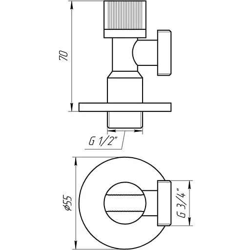 Кран кульовий кутовий Solomon 1/2″х3/4″ A7032 000009201 - фото 3