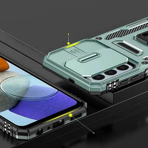 Ударопрочный чехол Epik Camshield Army Ring для Samsung Galaxy A26 5G Зеленый / Light Green - фото 3