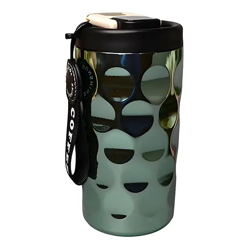 Термочашка для кави та чаю з дисплеєм температури 410 мл зелена (BC-0376)