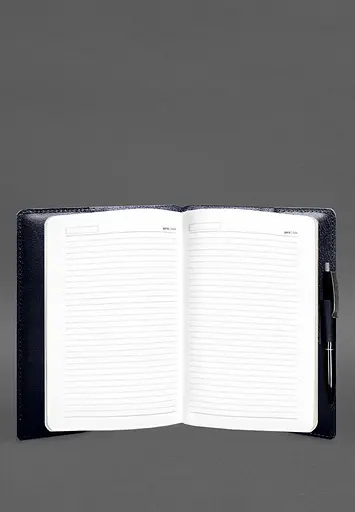 Кожаный блокнот А5 (софт-бук) 9.3 синий Краст - фото 4