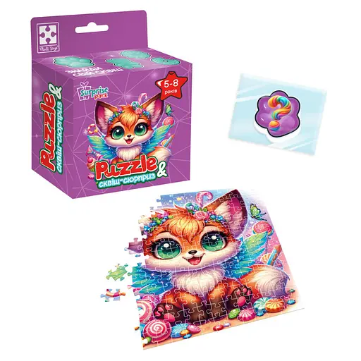 Дитячі пазли з сюрпризом "Лисеня" Vladi Toys VT8030-10, 180 деталей - фото 2