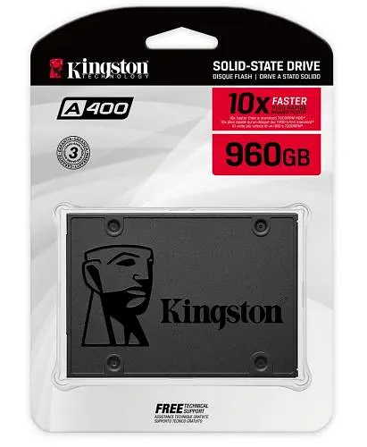 Твердотільний накопичувач SSD 960Gb, Kingston A400, SATA3, 2.5`, 3D TLC, 500/450 МБ/с (SA400S37/960G) - фото 2