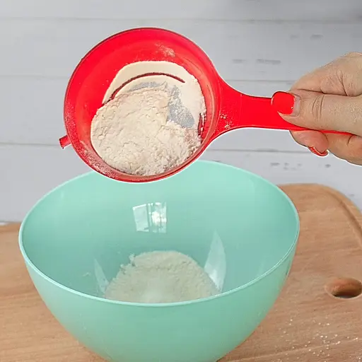 Сито дуршлаг с ручкой для процеживания и просеивания 18.5 см, Kitchette Красный 85108 - фото 4