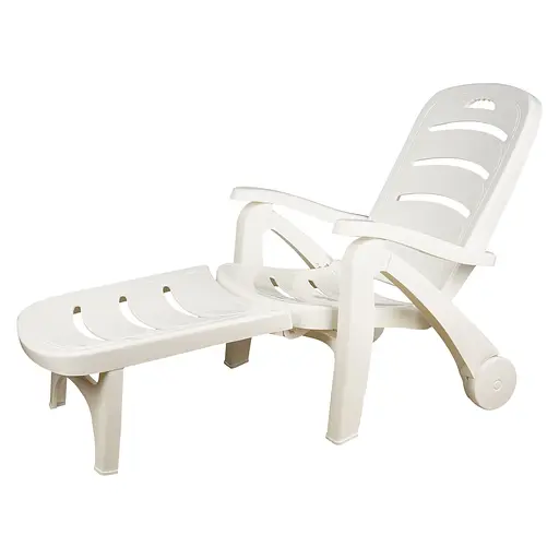 Уцінка. Шезлонг складаний Market Union 185х75х100 см білий (958725) - фото 1