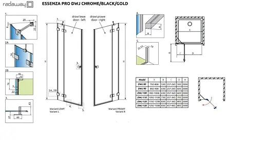 Душові двері Radaway Essenza Pro Black DWJ 130 см 10099130-54-01L - фото 2
