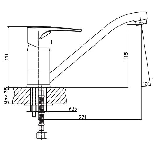 Змішувач для кухні Haiba XIDE 004 HB0770 - фото 2
