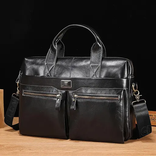 Шкіряна чоловіча сумка BULL 40х29х8,5 см nsa0001328 - фото 3