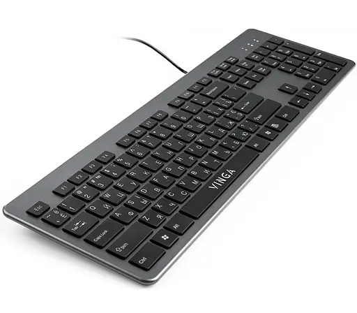 Клавіатура Vinga KB735 black-grey (KB735 black-grey) - фото 3