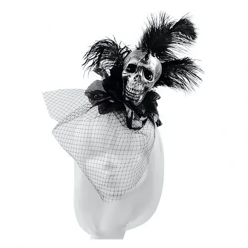 Обруч Череп Кабарэ с вуалью - фото 1