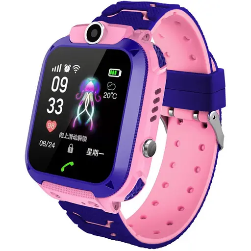 Подарунковий дитячий розумний смарт-годинник Smart Baby Watch Q12 (S-5) з SIM-картою кнопкою SOS камерою і GPS Рожевий
