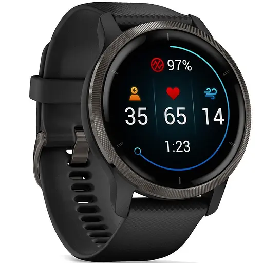 Смарт-часы Garmin Venu 2 Slate Stainless Steel Bezel with Black Case and Silicone Band (010-02430-11/01) [63415] - фото 3