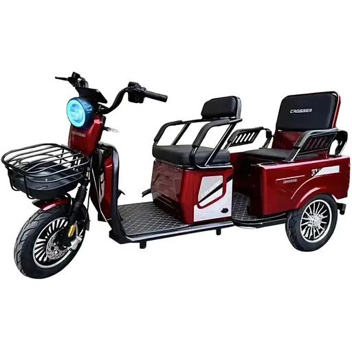 Електроскутер Триколісний Crosser TR-5 Tranzit (800W, 72V,24Ah) Червоний - фото 2