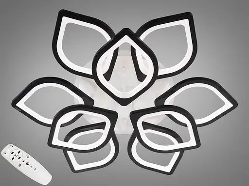 Світлодіодна люстра смарт-світильник з пультом, 165 Вт, чорна люстра - фото 1