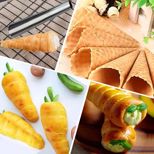 Кондитерські конуси для випічки трубочок «Каннолі» 10 см / 12 см / 14 см (30 штук), Master Class Металлик 86985 - фото 7